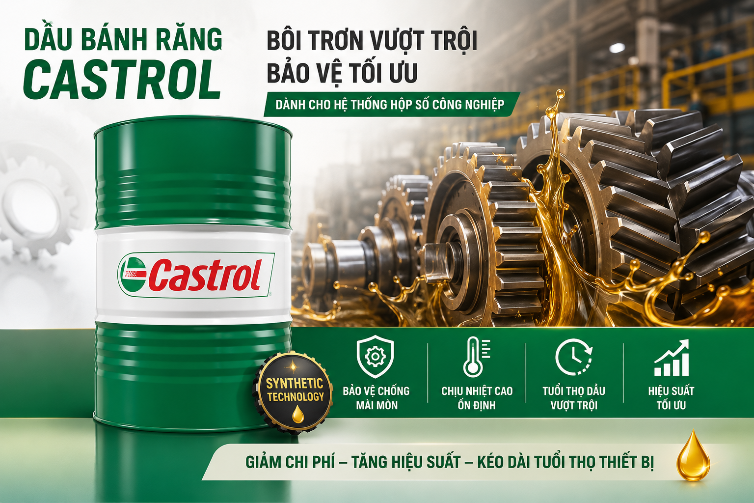 dầu bánh răng tổng hợp